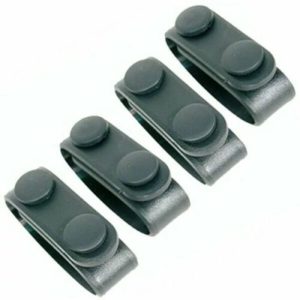 Belt Keepers Molded Plain Black 2 Belts. Set of 4. Snap. Card